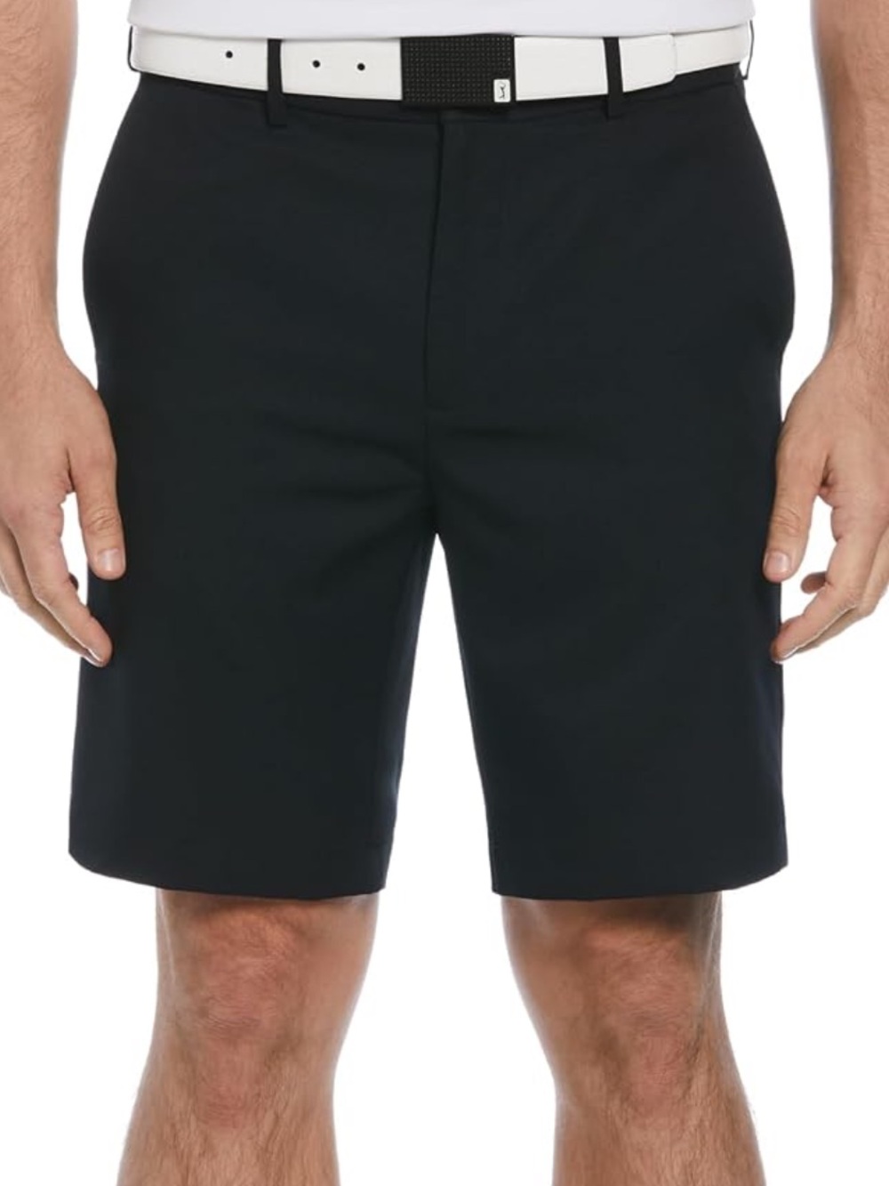 PGA Tour Black Flat Front Performance Golf Shorts